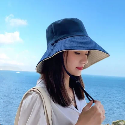 Foldable Dual-Tone Bucket Hat - Image 3