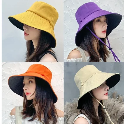 Foldable Dual-Tone Bucket Hat - Image 5