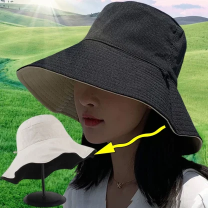 Foldable Dual-Tone Bucket Hat - Image 2