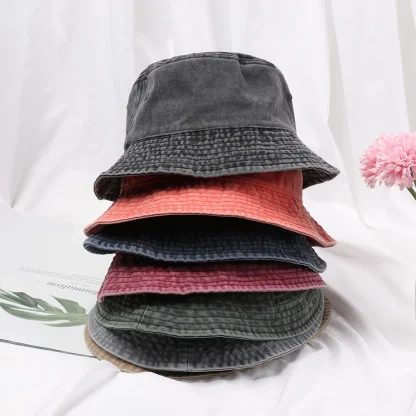 Vintage-Like Denim Bucket Hat - Image 3