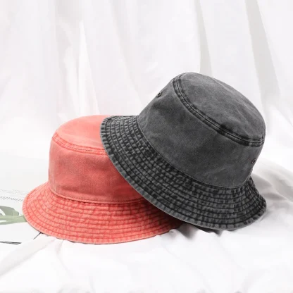 Vintage-Like Denim Bucket Hat - Image 4