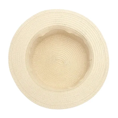 Classic Bowknot Straw Bucket Hat - Image 4