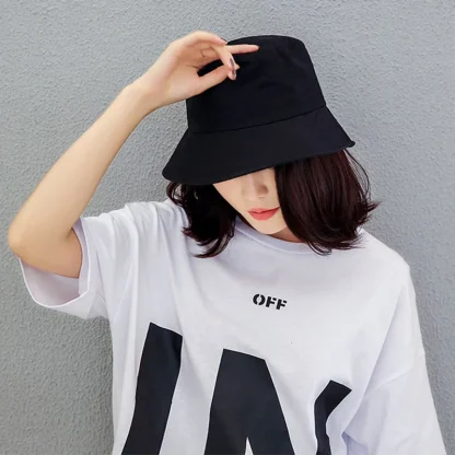 Classic Solid Color Bucket Hat - Image 5