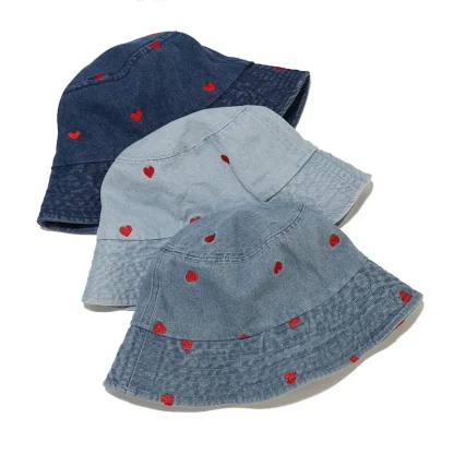 Heart Style Denim Bucket Hat - Image 3