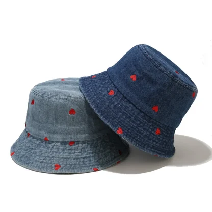 Heart Style Denim Bucket Hat - Image 4