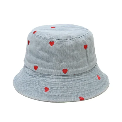 Heart Style Denim Bucket Hat - Image 6