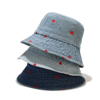 Heart Style Denim Bucket Hat - Image 2
