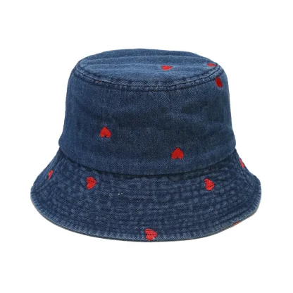 Heart Style Denim Bucket Hat - Image 7