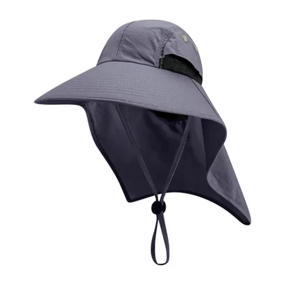 Wide Brim Bucket Hat with Neck Flap - Image 5