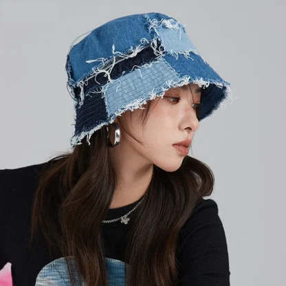Chic Retro Denim Bucket Hat - Image 2