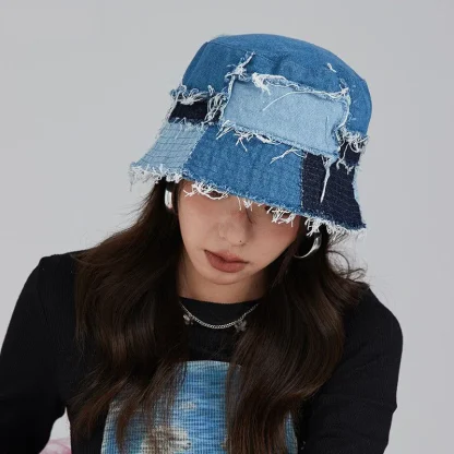 Chic Retro Denim Bucket Hat - Image 5