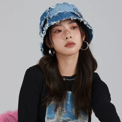 Chic Retro Denim Bucket Hat