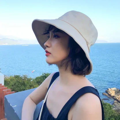 Chic Solid Color Bucket Hat - Image 3