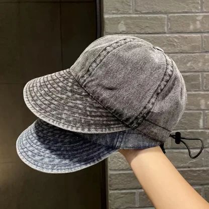 Denim Sun Visor Bucket Hat - Image 5