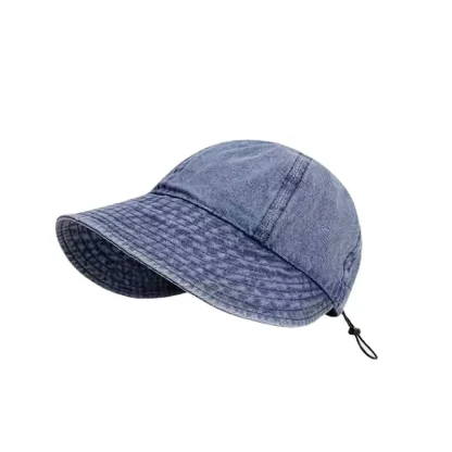 Denim Sun Visor Bucket Hat - Image 6