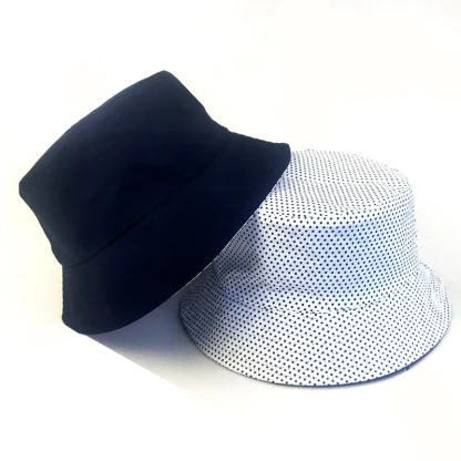 Trendy Black Two-Sided Bucket Hat - Image 2