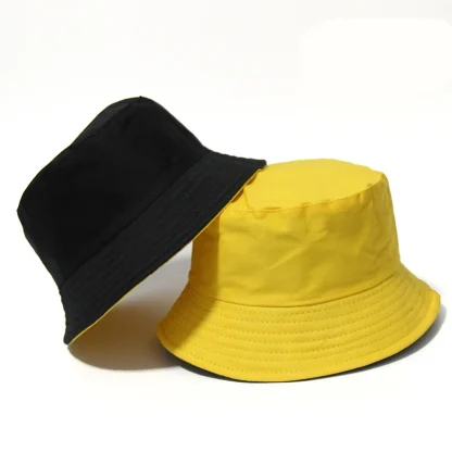Trendy Black Two-Sided Bucket Hat - Image 4