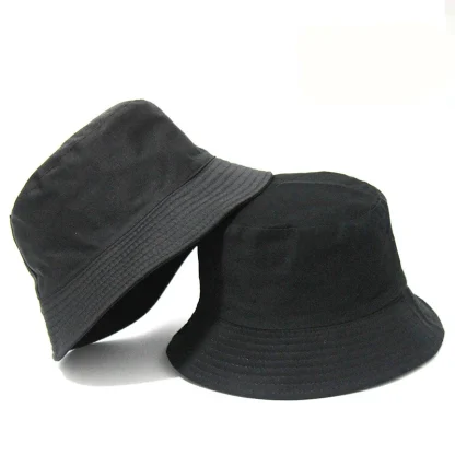 Trendy Black Two-Sided Bucket Hat - Image 3