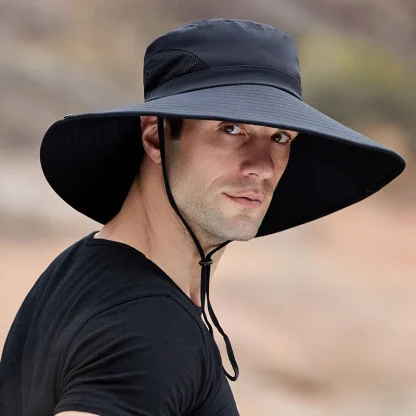 Foldable Big Brim Bucket Hat - Image 4