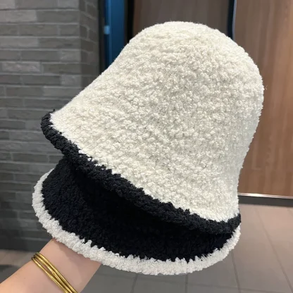 Solid Color Warm Bucket Hat - Image 4