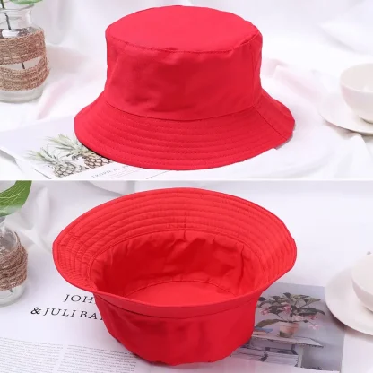 Plain Color Bucket Hat - Image 5