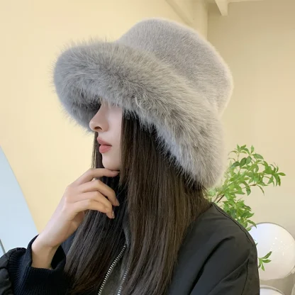 Luxury Fluffy Bucket Hat - Image 5