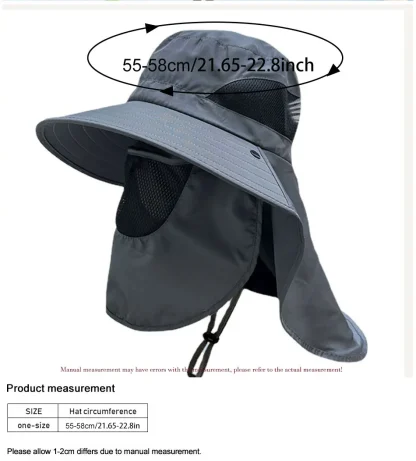 Neck Flap Sun Protection Bucket Hat - Image 7