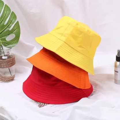 Plain Color Bucket Hat - Image 3