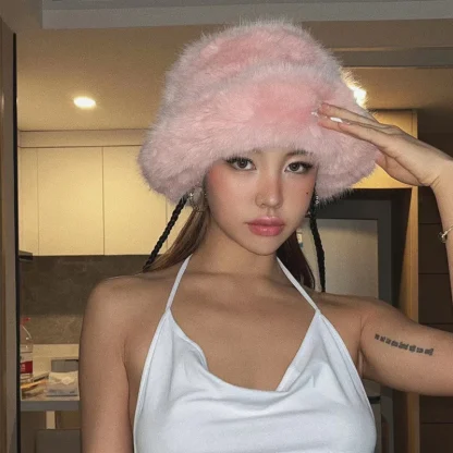 Cozy Chic Fluffy Bucket Hat - Image 5