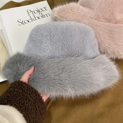 Luxury Fluffy Bucket Hat - Image 6