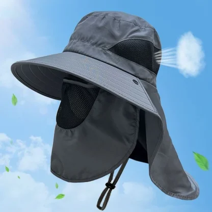 Neck Flap Sun Protection Bucket Hat - Image 2