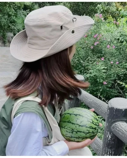 Mesh Sun Protection Bucket Hat - Image 2