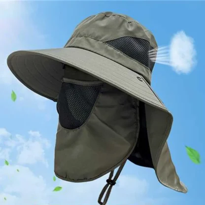 Neck Flap Sun Protection Bucket Hat - Image 5