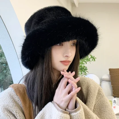 Luxury Fluffy Bucket Hat - Image 2