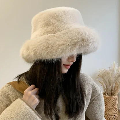 Luxury Fluffy Bucket Hat - Image 4