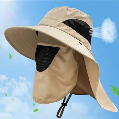 Neck Flap Sun Protection Bucket Hat - Image 6